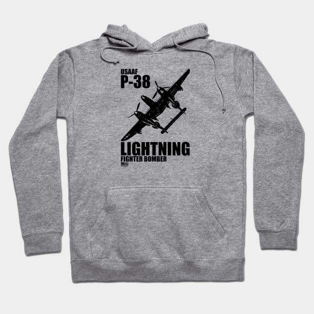 P-38 Lightning Hoodie by Tailgunnerstudios